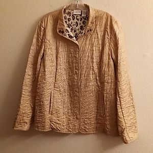 NEW CHICO'S Boho Contemporary Quilted Minimalist Office Size 1 Tan Color B40